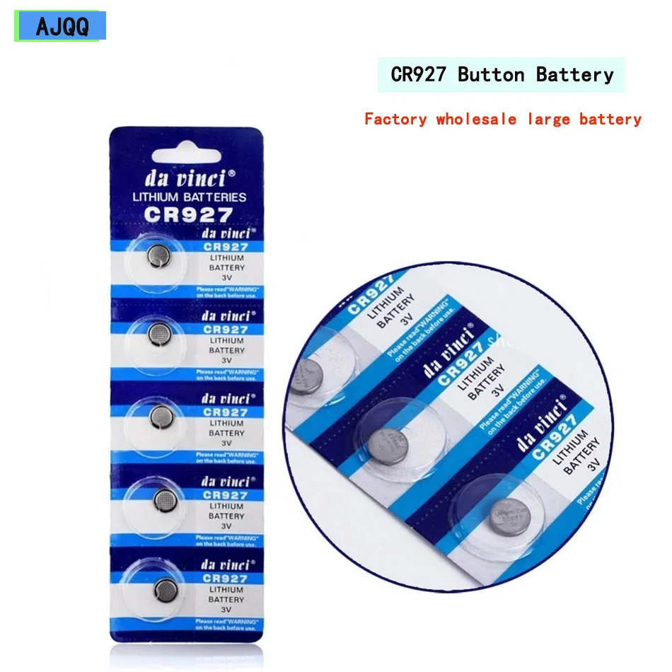 Wholesale 100PCS Cheap 3V CR927 Lithium Ion Button Battery 927 DL927 BR927 CR927-1W ECR927 5011LC KCR927 LM927 Battery
Wholesale 100PCS Cheap 3V CR927 Lithium Ion Button Battery 927 DL927 BR927 CR927-1W ECR927 5011LC KCR927 LM927 Battery