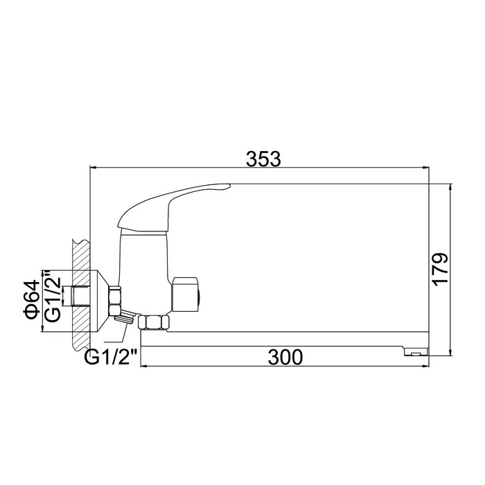 Single lever bath mixer Accoona A7143 silumin chrome 3114226