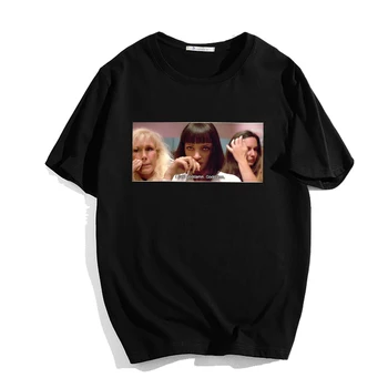 

Camiseta Movie Pulp Fiction T Shirt Vintage I Said Goddamn Print T-shirt Hip Hop Men Women Tee Tops Harajuku Streetwear Gothic