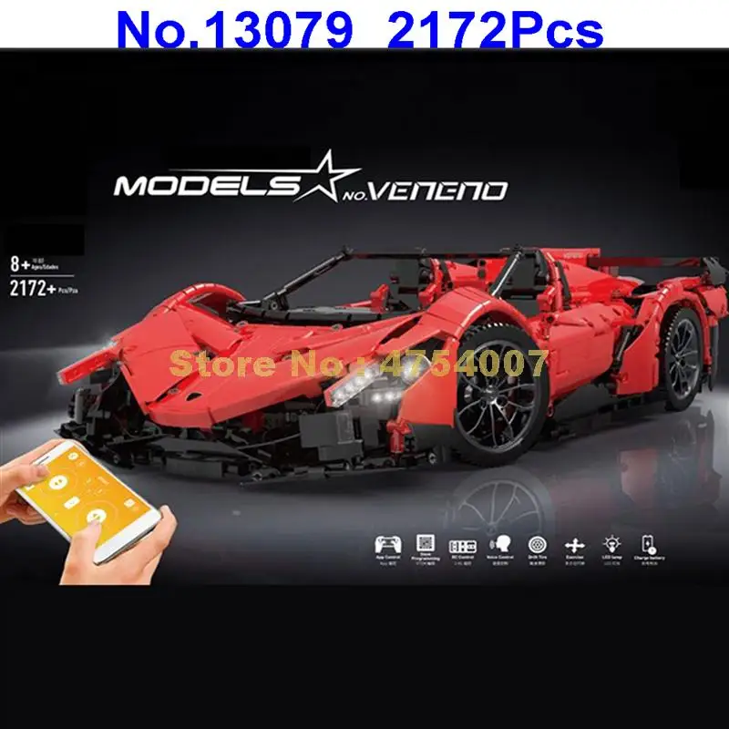 13079 2172pcs technic app rc remote control racing car moc-10559 roadster motor function building blocks Toy
13079 2172pcs technic app rc remote control racing car moc-10559 roadster motor function building blocks Toy