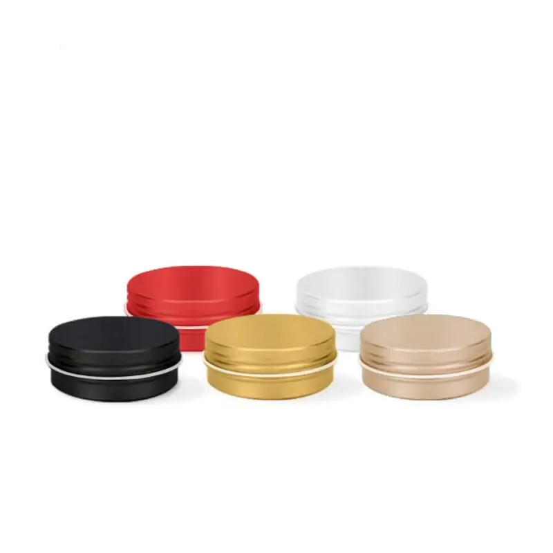 

30ml/60ml Aluminum Round Lip Balm Tin Storage Jar Containers with Screw Cap for Lip Balm Cosmetic LX2973