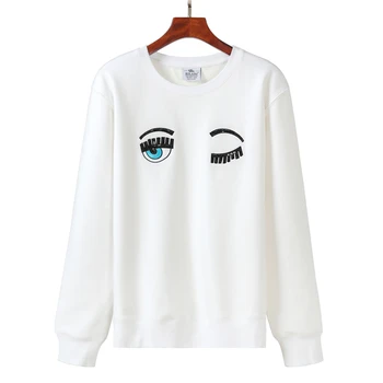 New spring wink Sequin embroidery hoodless top waitmore loose CEC women
New spring wink Sequin embroidery hoodless top waitmore loose CEC women