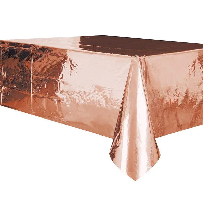 137*274cm New Waterproof Rose Gold Table Cover Christmas Decoration Disposable Tableware Hot Gold Tablecloth Wedding Rug
137*274cm New Waterproof Rose Gold Table Cover Christmas Decoration Disposable Tableware Hot Gold Tablecloth Wedding Rug