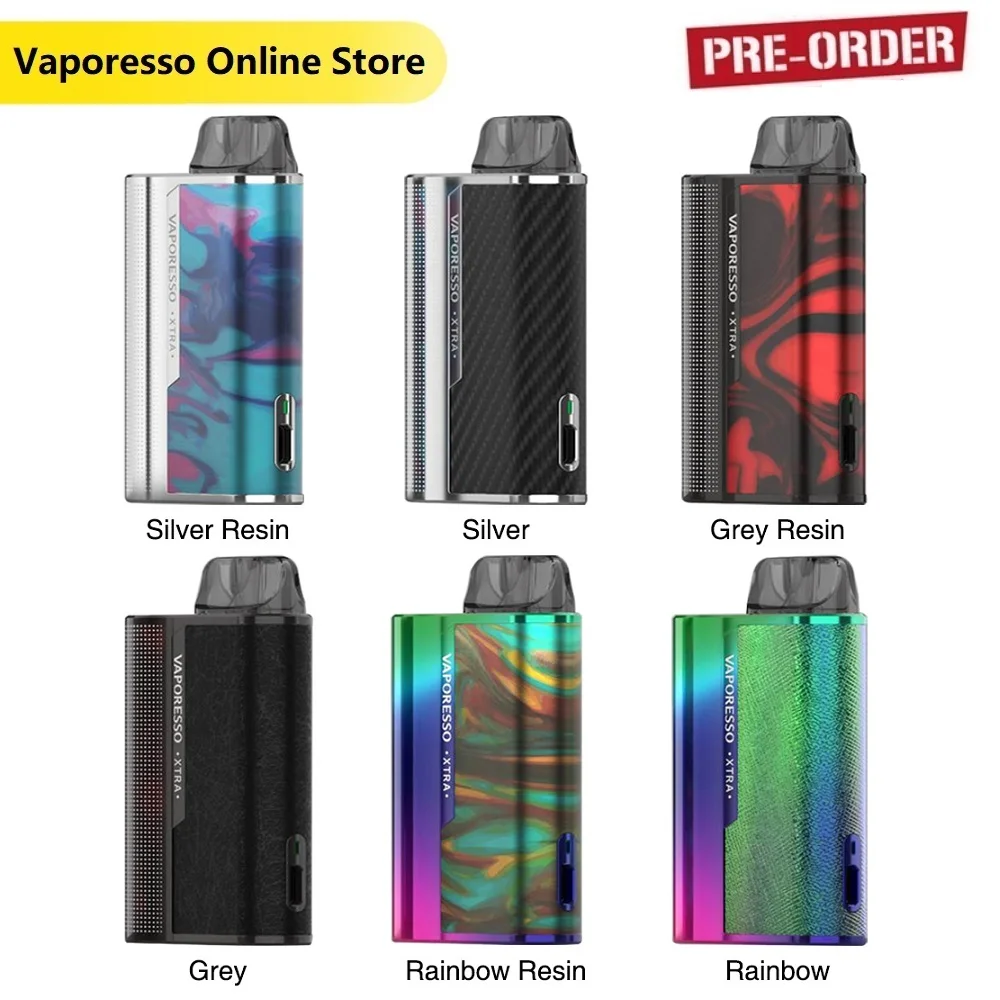 Original Vaporesso XTRA Pod Kit with 900mAh Battery & 2ml Pod System & 0.8ohm/1.2ohm Coil Mod Pod Kit vs Renova Zero/ Targe PM80
Original Vaporesso XTRA Pod Kit with 900mAh Battery & 2ml Pod System & 0.8ohm/1.2ohm Coil Mod Pod Kit vs Renova Zero/ Targe PM80