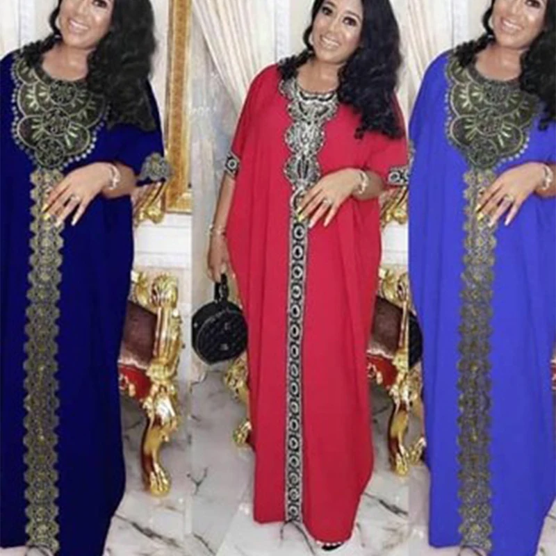 African Women's Muslim Style Dress Summer OL Temperament Women's Stretch Fabric Robe round Neck Large Swing Dress
African Women's Muslim Style Dress Summer OL Temperament Women's Stretch Fabric Robe round Neck Large Swing Dress