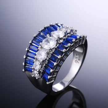 Huitan Noble Lady Rings Blue & White Zircon Graceful Anniversary Party Rings Gorgeous Accessories Mother's Gifts Fashion Jewelry
Huitan Noble Lady Rings Blue & White Zircon Graceful Anniversary Party Rings Gorgeous Accessories Mother's Gifts Fashion Jewelry
