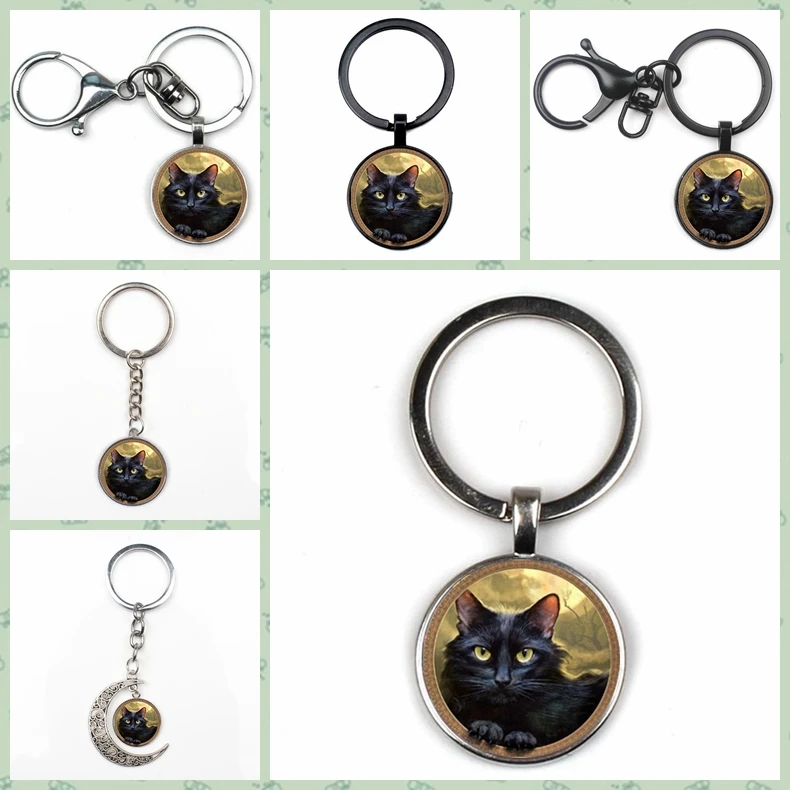 Fashion Retro Personality Moon Black Cat Keychain Men and Women Temperament Keychain Quality Car Charm Bag Pendant Keychain Gift
Fashion Retro Personality Moon Black Cat Keychain Men and Women Temperament Keychain Quality Car Charm Bag Pendant Keychain Gift