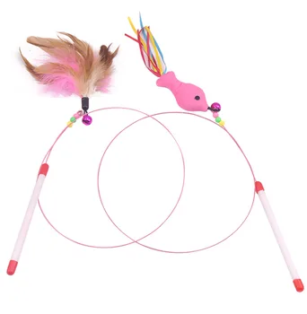 Pet Cat Bell The Dangle Faux Mouse Feather Rod Roped Funny Fun Playing Toy Funny Fishing Rod Game Wand Feather Stick Toy For cat
Pet Cat Bell The Dangle Faux Mouse Feather Rod Roped Funny Fun Playing Toy Funny Fishing Rod Game Wand Feather Stick Toy For cat