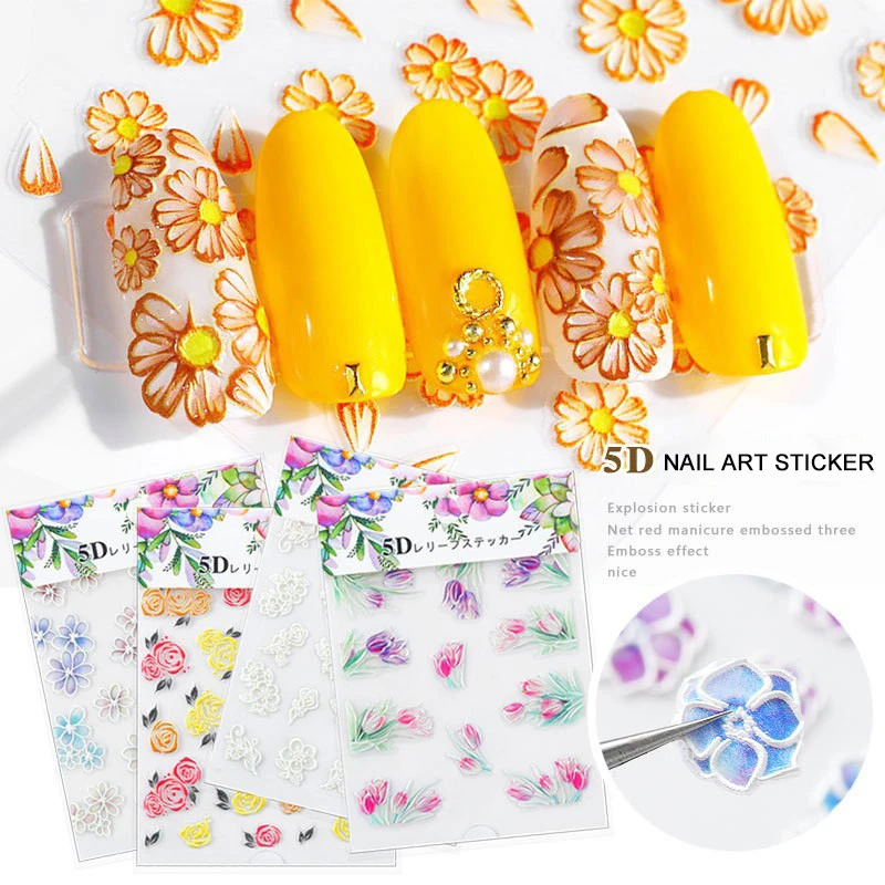 20 Designs Flower Series Butterfly 5D Self Adhesive Embossed Nail Stickers Acrylic Engraved Nail Water Decals DIY Nail Art Decor
20 Designs Flower Series Butterfly 5D Self Adhesive Embossed Nail Stickers Acrylic Engraved Nail Water Decals DIY Nail Art Decor