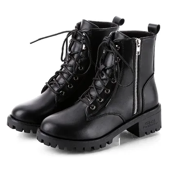 Women's Winter Ankle Black Boots Woman Lace Up Vintage Booties Women Leather Ankle Short Cowboy Motorcycle Boots Shoes#113
Women's Winter Ankle Black Boots Woman Lace Up Vintage Booties Women Leather Ankle Short Cowboy Motorcycle Boots Shoes#113