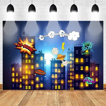 Superhero Birthday Party Photography Backdrops Superman Night Starry Sky City Building Photo Background for Party Banner Decor
Superhero Birthday Party Photography Backdrops Superman Night Starry Sky City Building Photo Background for Party Banner Decor