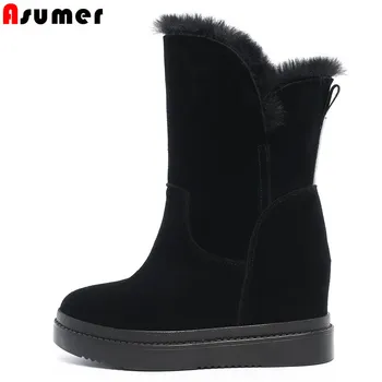 ASUMER 2020 Newest suede leather ankle boots women round toe thick fur warm winter shoes fashion wedges platform boots woman
ASUMER 2020 Newest suede leather ankle boots women round toe thick fur warm winter shoes fashion wedges platform boots woman