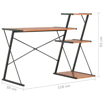 Modern Desk with Shelf Black/Brown Tables for Home and Office Simple Desks Household Writing Table 116x50x93 cm X-shape Legs
Modern Desk with Shelf Black/Brown Tables for Home and Office Simple Desks Household Writing Table 116x50x93 cm X-shape Legs