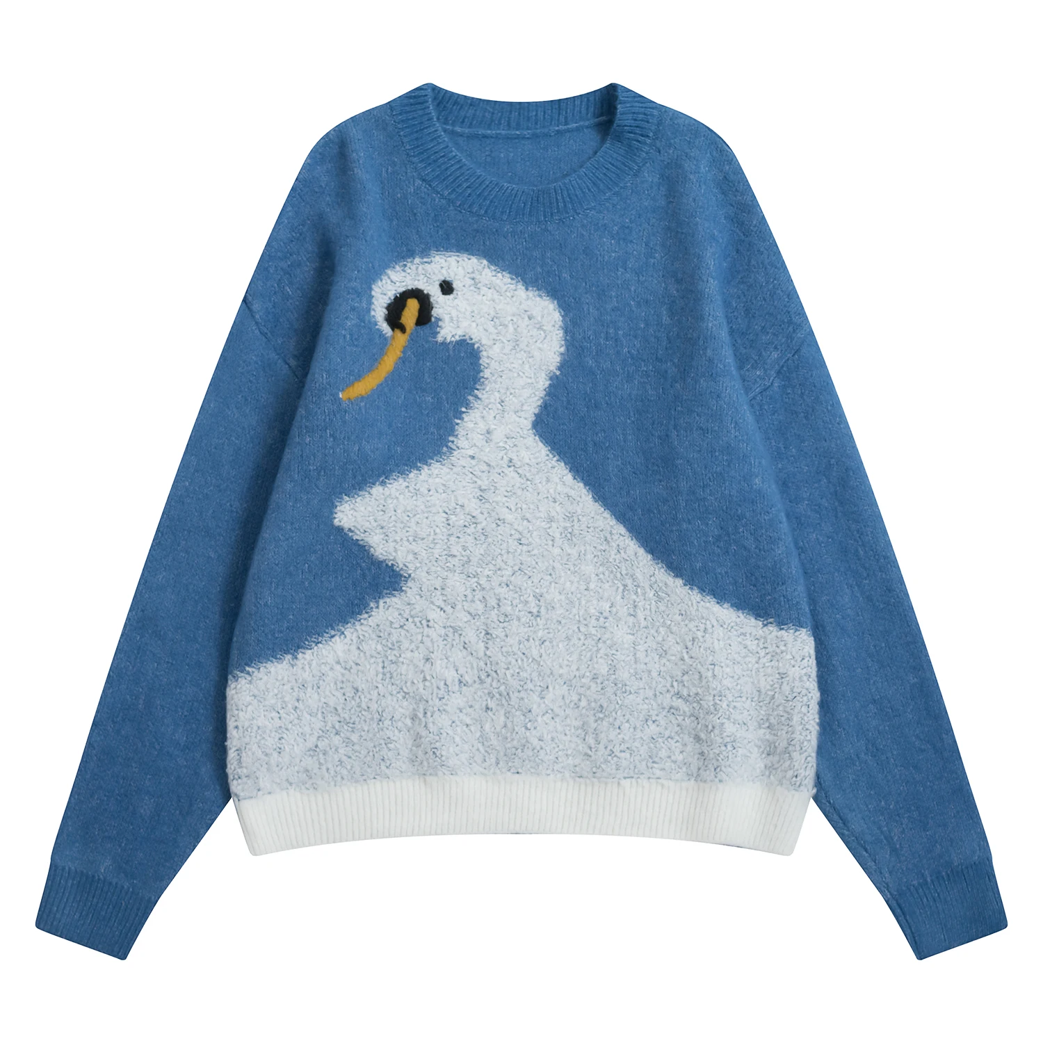 Korean Fashion Preppy Style Women Pullover Sweater O Neck Loose Funny Knitted Jumpers Top Autumn Winter New Swan Jacquard
Korean Fashion Preppy Style Women Pullover Sweater O Neck Loose Funny Knitted Jumpers Top Autumn Winter New Swan Jacquard