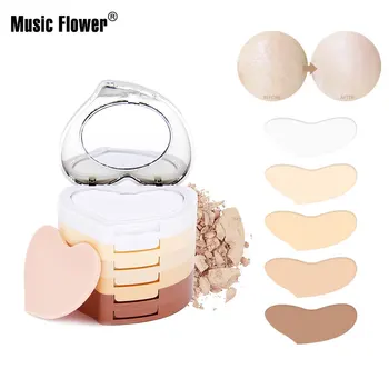 Official Music Flower 5 in 1 Concealing Shading Powder 24 Hours Long-lasting Mineral Magic with Mirror & Puff Women Make up 
Official Music Flower 5 in 1 Concealing Shading Powder 24 Hours Long-lasting Mineral Magic with Mirror & Puff Women Make up