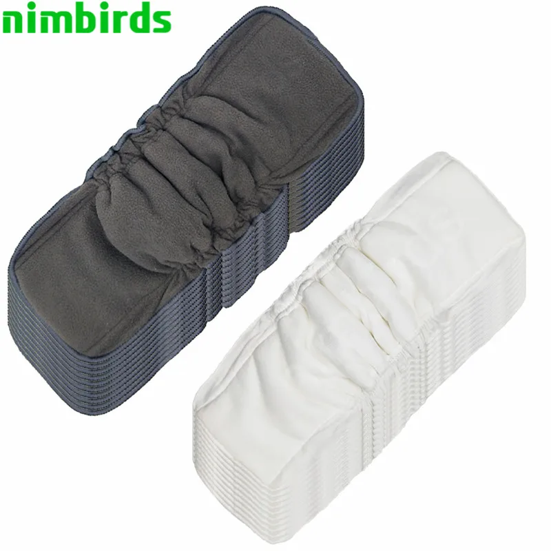 

3 PCS Reusable Bamboo Charcoal Insert Baby Cloth Diaper Nappy, 5layer each Charcoal Insert With Leg Gusset