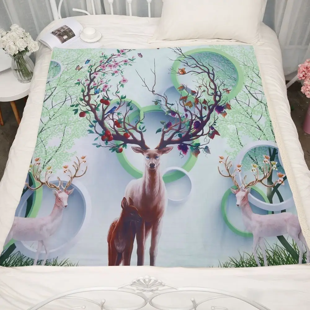 Explosive Blanket Airable Cover Blanket Thick Double Layer Plush 3D Digital Printing Blanket Sika Deer Series
Explosive Blanket Airable Cover Blanket Thick Double Layer Plush 3D Digital Printing Blanket Sika Deer Series