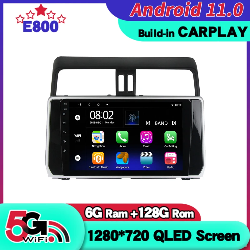 Автомагнитола 2 Din с GPS-Навигатором Bt-плеером 9-дюймовым экраном для Toyota Land Cruiser Prado