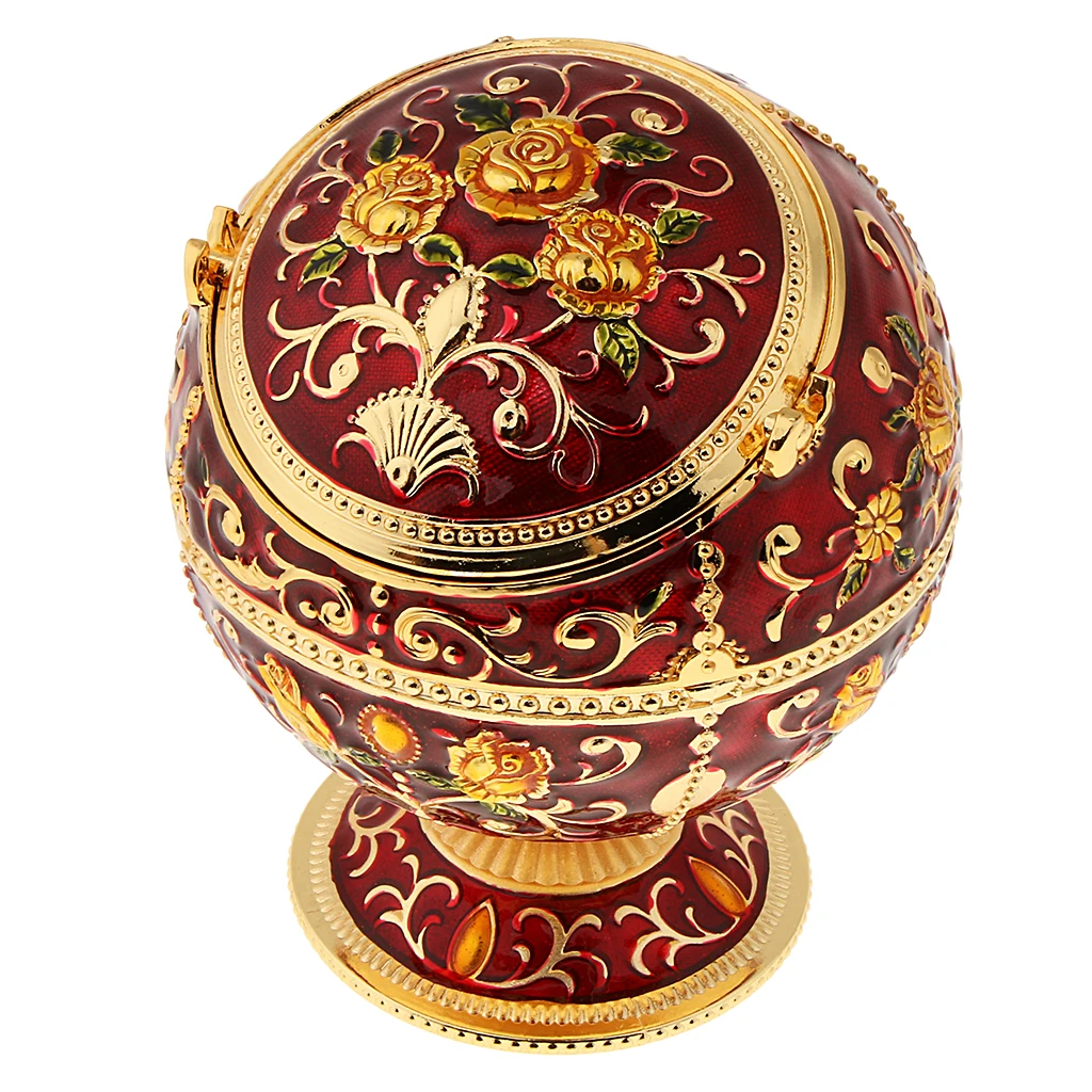 Zinc Alloy Jewelry Box With Lid Windproof Ashtray Vintage Flower Embossed Jewelry Jar Trinket Case Storage Zinc Alloy Jewelry Box With Lid Windproof Ashtray Vintage Flower Embossed Jewelry Jar Trinket Case Storage