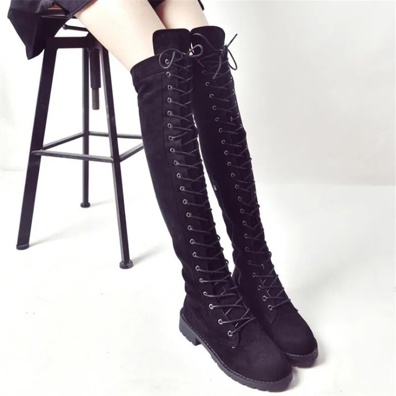 2020 New Flock Leather Women Over The Knee Boots Lace Up Sexy High Heels Autumn Woman Shoes Winter Women Boots Size 34-43
2020 New Flock Leather Women Over The Knee Boots Lace Up Sexy High Heels Autumn Woman Shoes Winter Women Boots Size 34-43
