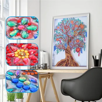 5D Partial Drill Cross Stitch Kits Crystal Rhinestone of Picture Special Shaped Diamond Life Tree Paint Embroidery Arts Craft 
5D Partial Drill Cross Stitch Kits Crystal Rhinestone of Picture Special Shaped Diamond Life Tree Paint Embroidery Arts Craft