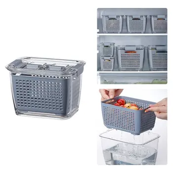 Kitchen Storage Containers Plastic Fresh-Keeping Box Refrigerator Fruit Vegetable Drain Crisper Kitchen Storage Box
Kitchen Storage Containers Plastic Fresh-Keeping Box Refrigerator Fruit Vegetable Drain Crisper Kitchen Storage Box