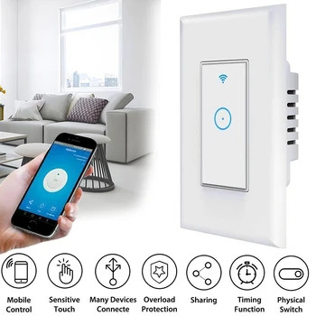 WiFi Smart Touch Switch Voice Control Remote Wireless Wall Switches Remote For Amazon Alexa in Google Home Smart Life with Timer
WiFi Smart Touch Switch Voice Control Remote Wireless Wall Switches Remote For Amazon Alexa in Google Home Smart Life with Timer