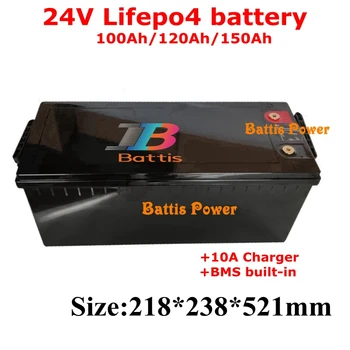 Lifepo4 24V 100Ah 120Ah 150Ah lithium battery with BMS for solar system trolling motor boat RV industrial robots+10A Charger
Lifepo4 24V 100Ah 120Ah 150Ah lithium battery with BMS for solar system trolling motor boat RV industrial robots+10A Charger