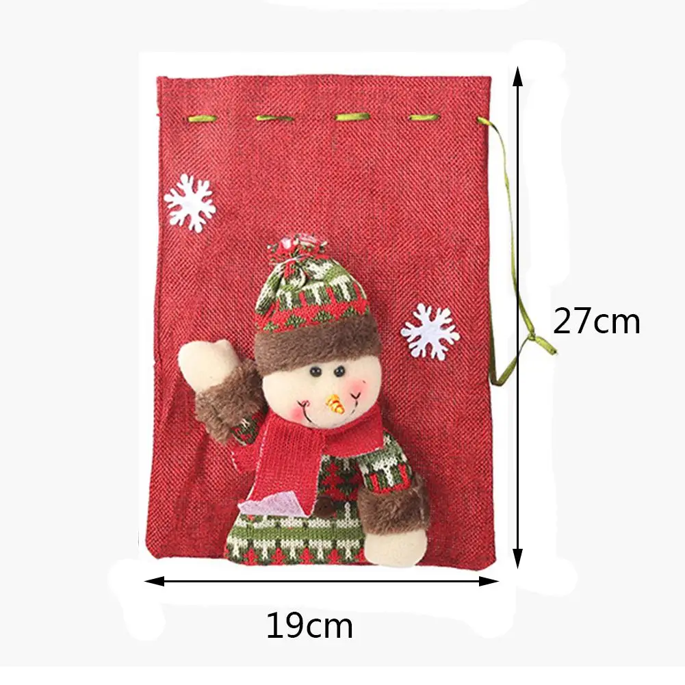 new linen drawstring christma candy bag exquisite christmas