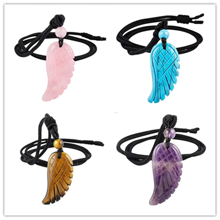 FYJS Unique Handmade Weave Rope Chain Amethysts Stone Angel Wing Pendant with Beads Necklace Black Agates Jewelry
FYJS Unique Handmade Weave Rope Chain Amethysts Stone Angel Wing Pendant with Beads Necklace Black Agates Jewelry