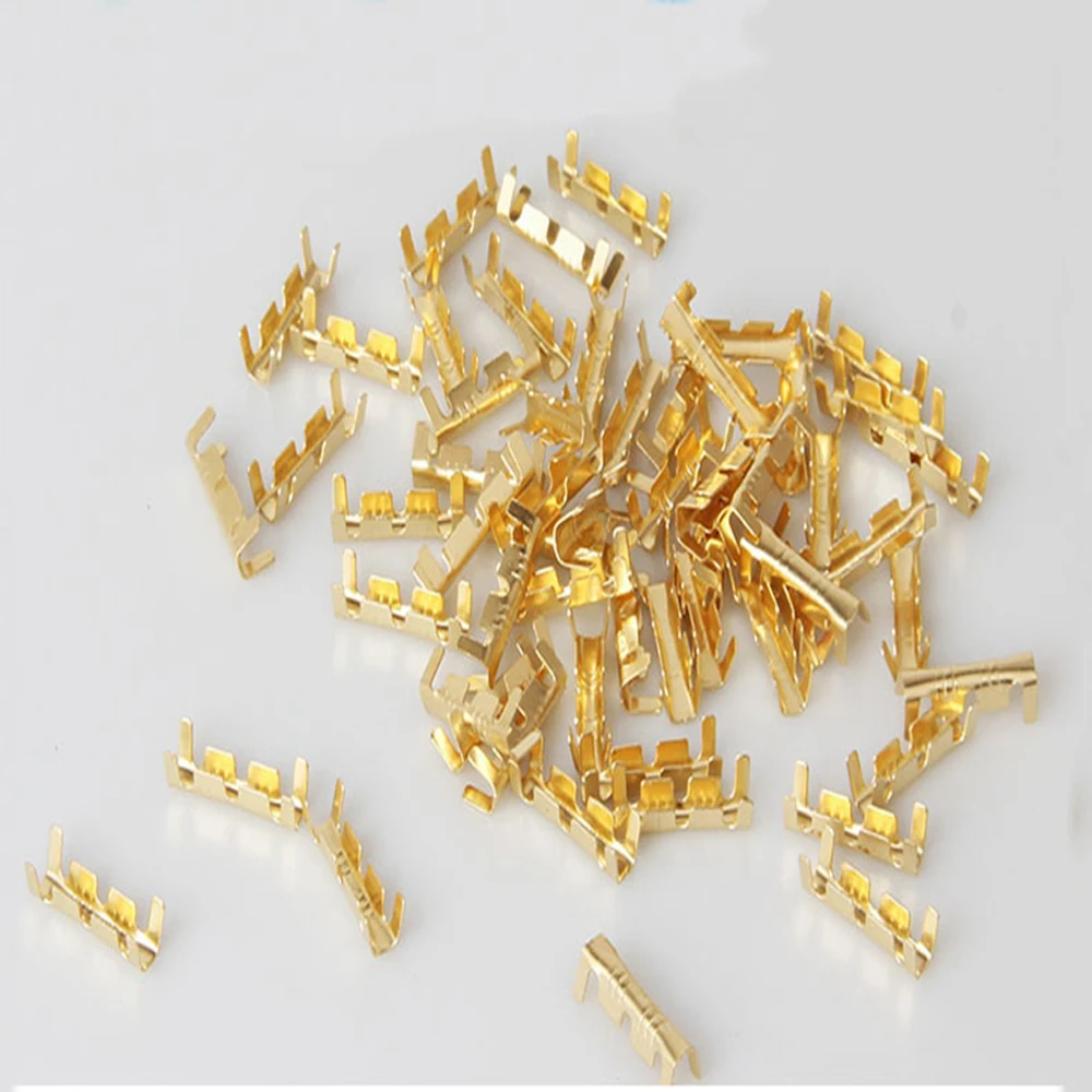 Terminal 100pcs Gold U-shaped Brass Buckle Terminal Docking Connector Line Pressing Button
Terminal 100pcs Gold U-shaped Brass Buckle Terminal Docking Connector Line Pressing Button
