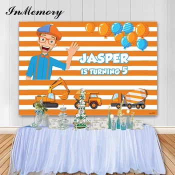 InMemory Excavator Birthday Party Photography Background Orange White Stripes Balloon Customized Photographic Backdrop For Photo 
InMemory Excavator Birthday Party Photography Background Orange White Stripes Balloon Customized Photographic Backdrop For Photo