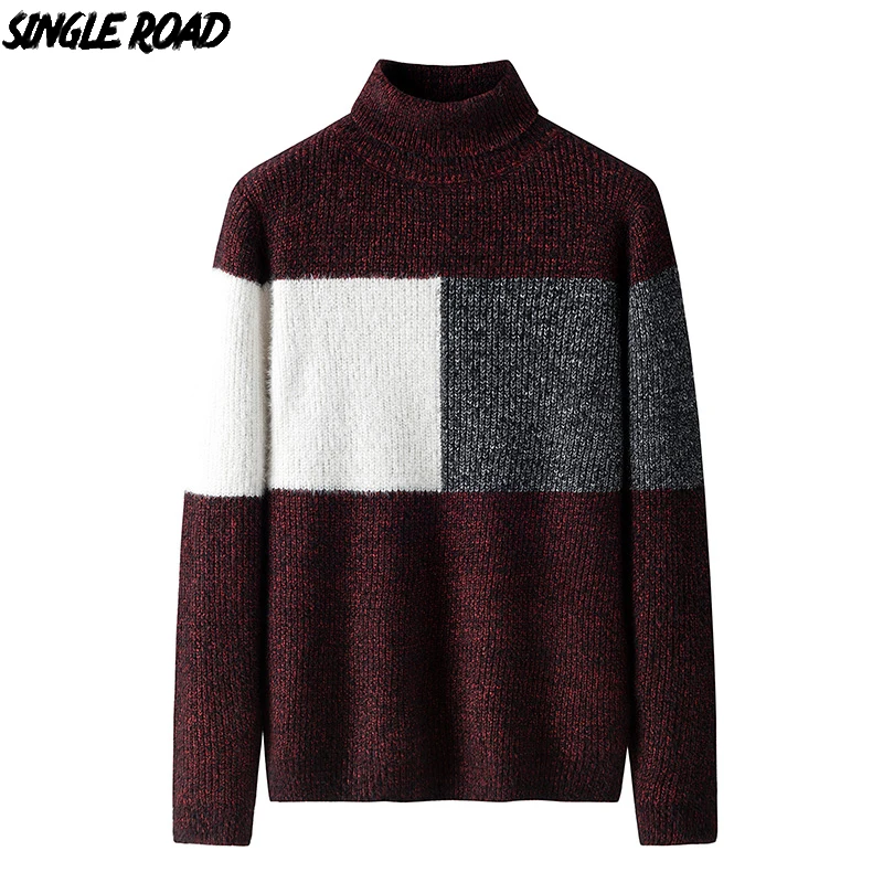 SingleRoad Turtleneck Thick Sweater Men 2019 Winter Clothes High Neck Pullover Sweaters Male Fashion Warm Colorblock Knitted Man
SingleRoad Turtleneck Thick Sweater Men 2019 Winter Clothes High Neck Pullover Sweaters Male Fashion Warm Colorblock Knitted Man