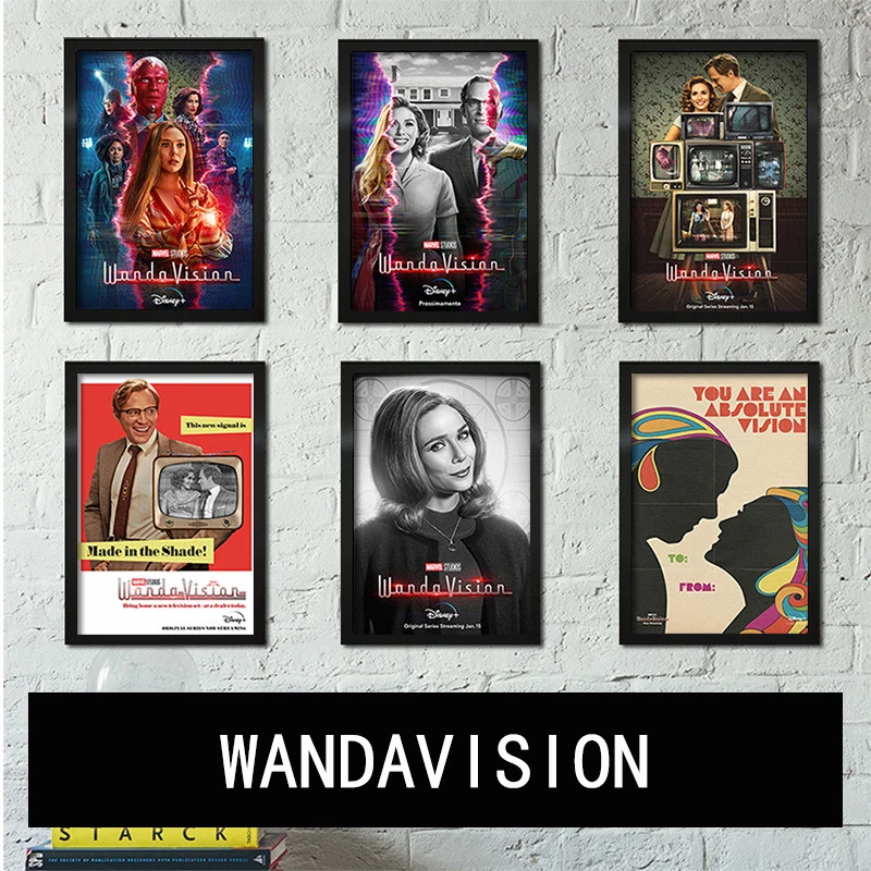 Фото ТВ-серия Marvel с супергероями WandaVision/ Vision and Scarlet Witch/Family настенный художественный