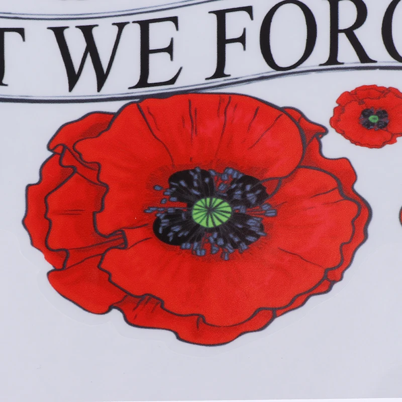 Lest We Forget Rememberance Day Poppy Decal Truck Decal