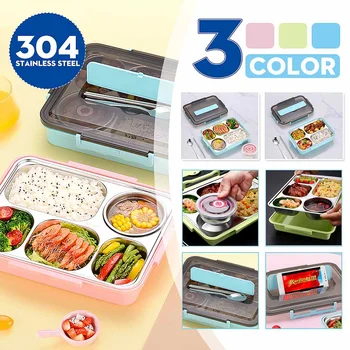 304 Stainless Steel Lunch Box for Student Office Worker 4/5 Grid Hot Water Heating Food Storage Container Lunch Container
304 Stainless Steel Lunch Box for Student Office Worker 4/5 Grid Hot Water Heating Food Storage Container Lunch Container