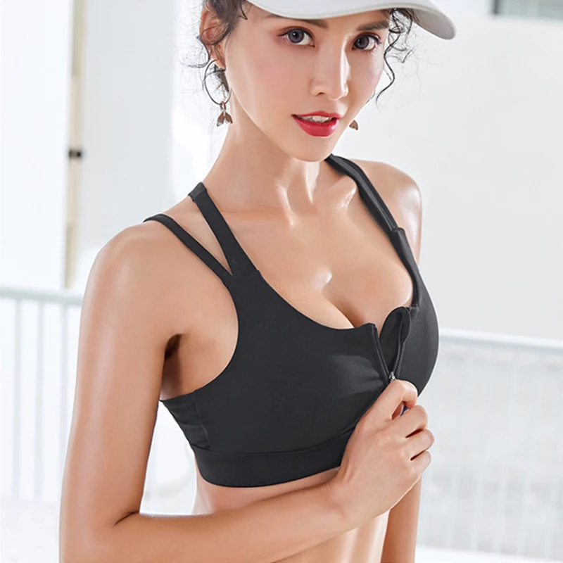 Sttrappy Yoga Bra Zipper Design Gathering Shockproof Running Sportswear Racer back Women Fitness Vest Female Workout Crop Top
Sttrappy Yoga Bra Zipper Design Gathering Shockproof Running Sportswear Racer back Women Fitness Vest Female Workout Crop Top