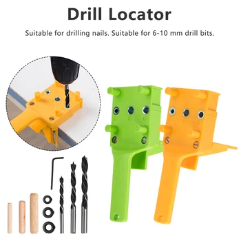 Woodworking Positioning Fixture for 6-10mm Bit Bit Positioning Hole Saw Tool Handheld Drill Guide with Metal Bushing