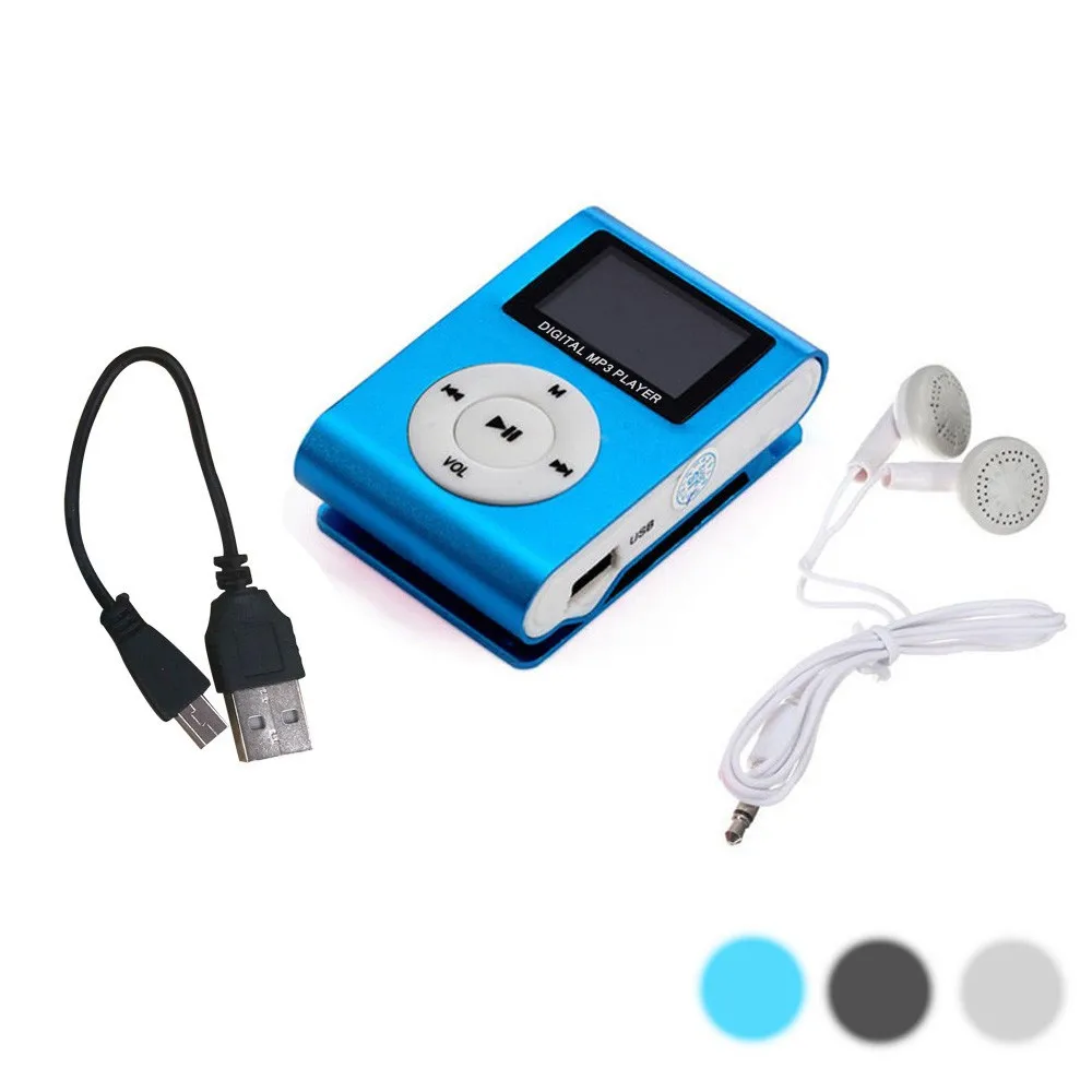 Mp3 музыкальный клип + гарнитура кабель для передачи данных мини USB Клип MP3 плеер ЖК