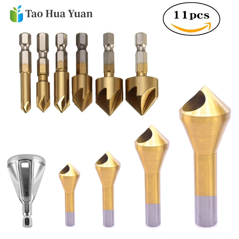 11pcs HSS Countersink Chamfer Drill Bit 1/4" Hex Shank Titanium Coated Woodworking Core Dril Bit Power Tool Accessories AA+
11pcs HSS Countersink Chamfer Drill Bit 1/4" Hex Shank Titanium Coated Woodworking Core Dril Bit Power Tool Accessories AA+