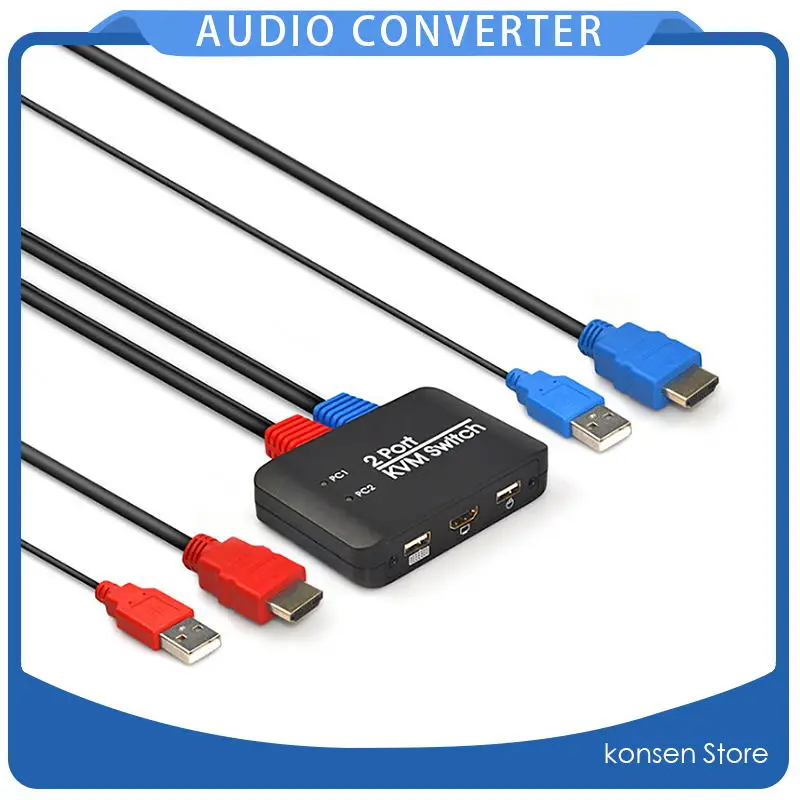 4K@60Hz 2 Port HDMI KVM Switch USB Switch KVM Switcher Splitter With 1.2M Wire 2 IN 1 Out KVM Switch Support USB U Disk Read
4K@60Hz 2 Port HDMI KVM Switch USB Switch KVM Switcher Splitter With 1.2M Wire 2 IN 1 Out KVM Switch Support USB U Disk Read