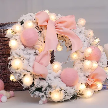 Pink Christmas Wreath Celebration Mini Desktop Window Decoration Colored Balls + Warm LED Light String Flocking Xmas Garland 5*
Pink Christmas Wreath Celebration Mini Desktop Window Decoration Colored Balls + Warm LED Light String Flocking Xmas Garland 5*