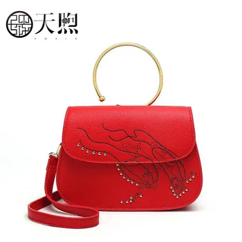 PMSIX Messenger bag female 2020 new leather bag red ethnic style ring handbag small shoulder bag Chinese style women tote bag
PMSIX Messenger bag female 2020 new leather bag red ethnic style ring handbag small shoulder bag Chinese style women tote bag