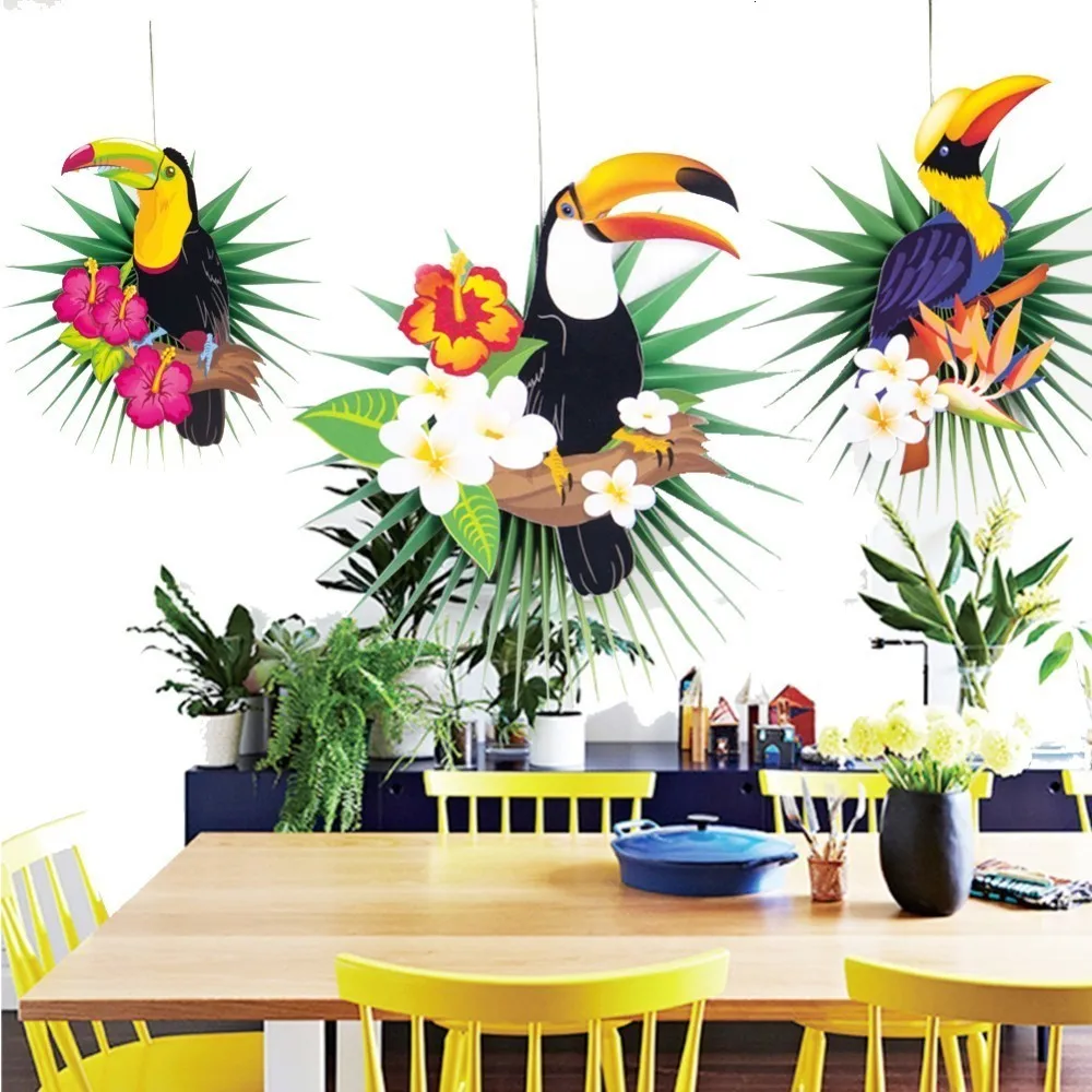 Tropical Party Hawaiian Decorations 3pcs Hanging Paper Fans Flamingo Toucan Palm Leaves Pattern Summer Birthday Luau Party Decor
Tropical Party Hawaiian Decorations 3pcs Hanging Paper Fans Flamingo Toucan Palm Leaves Pattern Summer Birthday Luau Party Decor