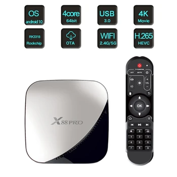 X88 (Configuration 4 + 32) Pro TV Box Dual Band WiFi Rk3318 4K HD Network Set Top Box Android 9.0 US Plug
X88 (Configuration 4 + 32) Pro TV Box Dual Band WiFi Rk3318 4K HD Network Set Top Box Android 9.0 US Plug