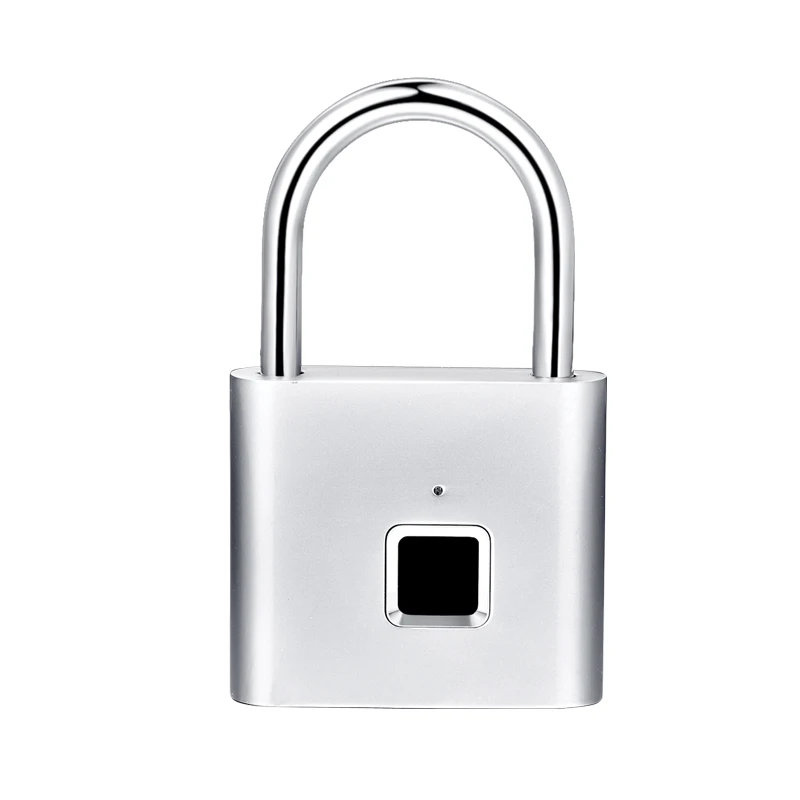 Silver Fingerprint Lock Smart Padlock Thumbprint Door Padlocks Portable Anti-Theft Fingerprint Lock for Bag Drawer Suitcase
Silver Fingerprint Lock Smart Padlock Thumbprint Door Padlocks Portable Anti-Theft Fingerprint Lock for Bag Drawer Suitcase