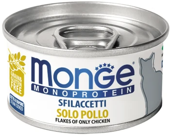 MONGE MONGE CAT MONOPROTEIN monobelkovye for adult cats with chicken flakes 80g
MONGE MONGE CAT MONOPROTEIN monobelkovye for adult cats with chicken flakes 80g