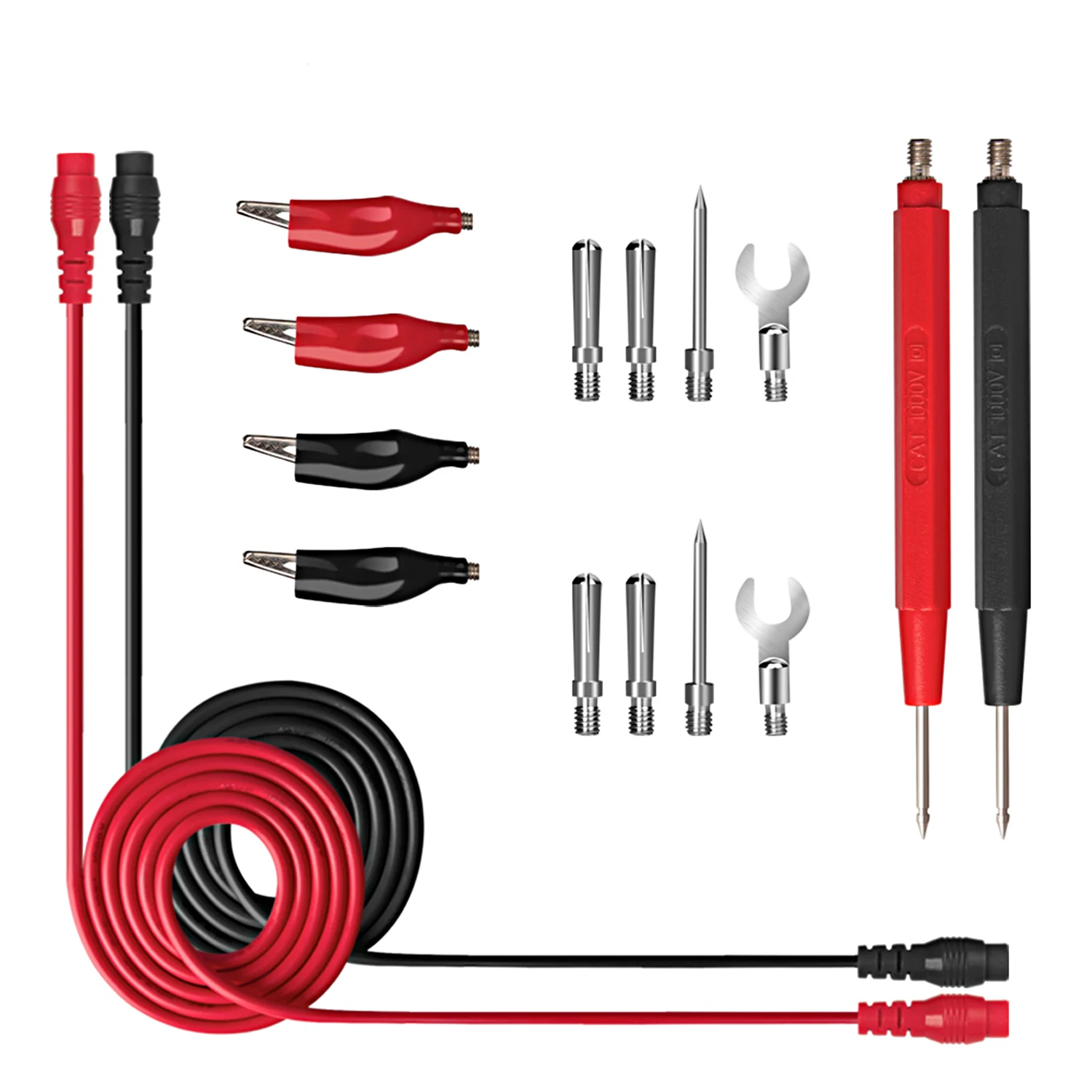 16 MultiMeter Needle Probe Set Multifunction Replaceable Clamp Multi Meter Test Lead Kits Digital +Alligator Clips | Инструменты