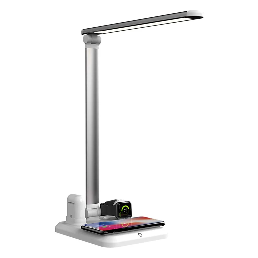 4-in-1 Wireless Charger LED Desk Lamp with USB Charging Port Fast Wireless Charging Station
4-in-1 Wireless Charger LED Desk Lamp with USB Charging Port Fast Wireless Charging Station