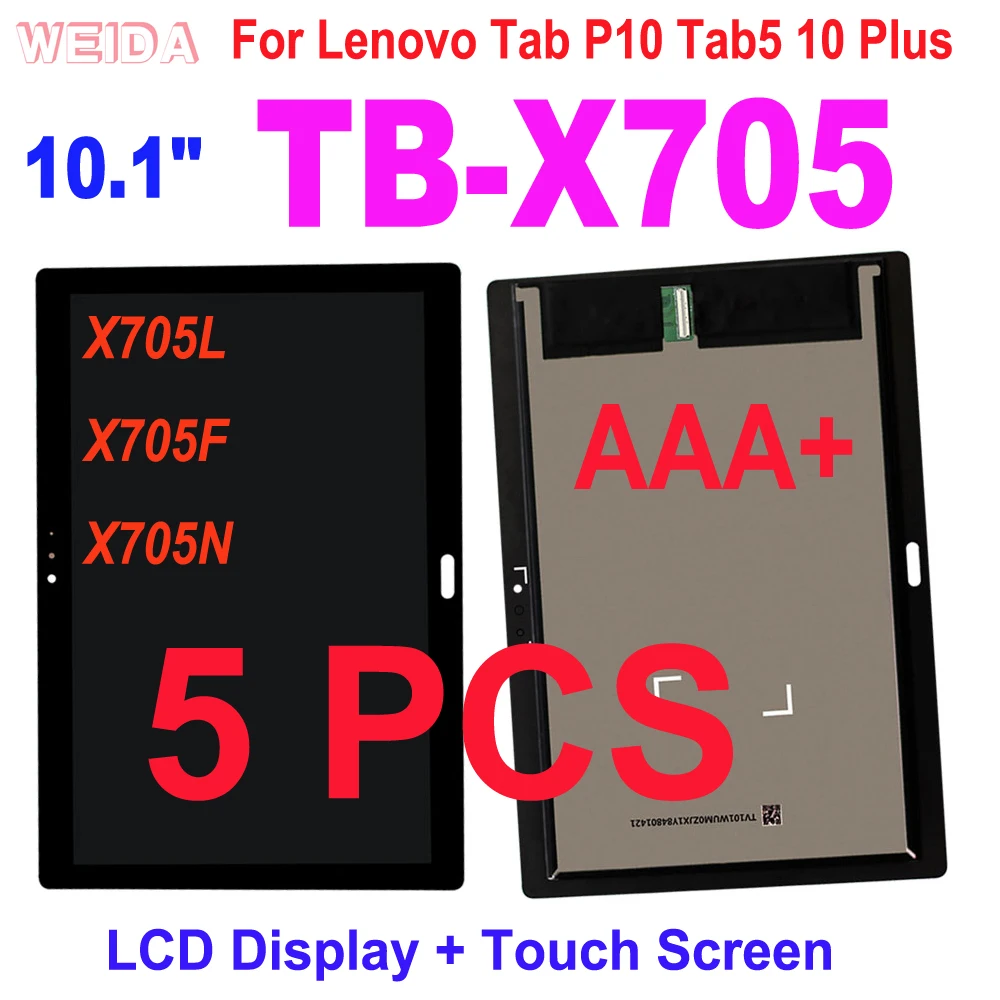 

5 PCS Original 10.1" LCD For Lenovo Tab P10 Tab5 10 Plus TB-X705 X705L X705F X705N LCD Display Touch Screen Digitizer Assembly